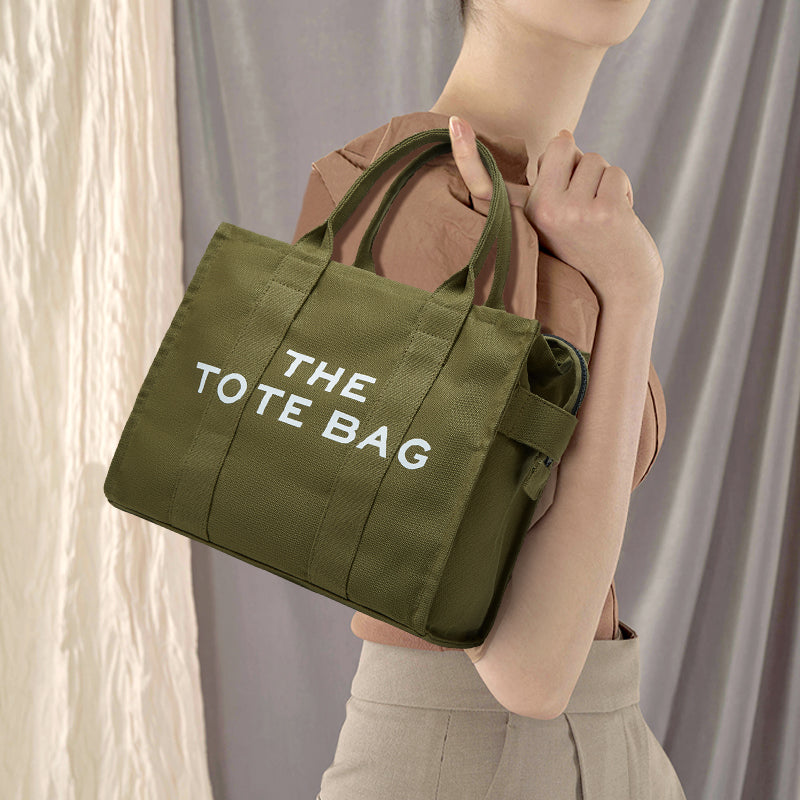 2023 new large capacity minimalist style shoulder canvas bag simple handheld women's bag solid color tote bag large bag