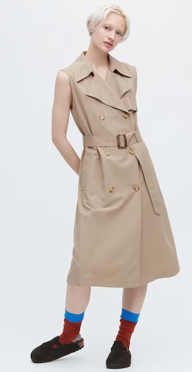 Buy Anderson Linen Blend Belted Sleeveless Lapel Dress at 2999.00